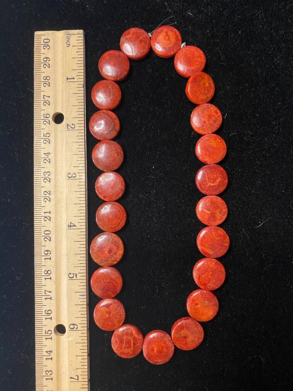 Coral Beads- Disc Shape- 1 Strand